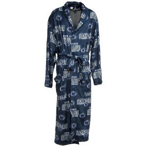 navy micro fleece robe with Penn State graphics all over